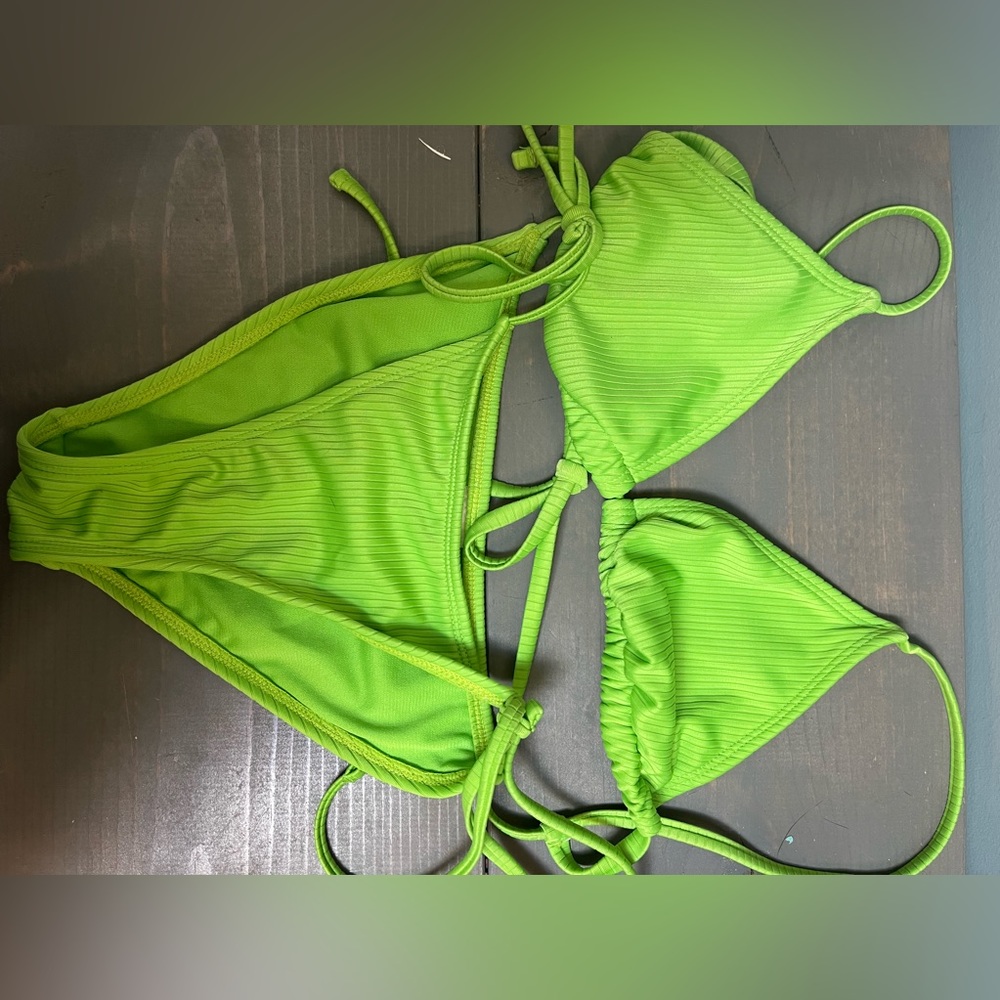 green bathing suit